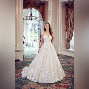 Pink Strapless Wedding Dress